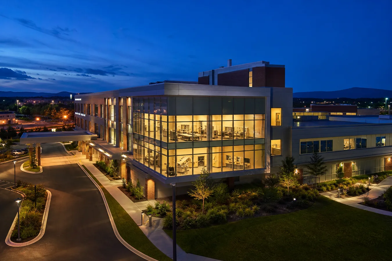 Hospital radiology facility exterior representing teleradiology service investment